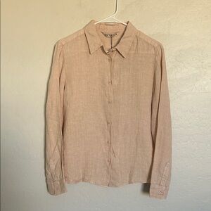 BRAND NEW Zara Women’s Button-Down Shirt in Light Beige Size Large